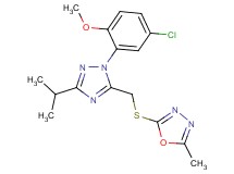 2-({[1-(5-chloro-2-methoxyphenyl)-3-isopropyl-1H-1,2,4-triazol-5-yl]methyl}thio)-5-methyl-1,3,4-oxadiazole