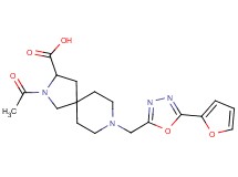 2-acetyl-8-{[5-(2-furyl)-1,3,4-oxadiazol-2-yl]methyl}-2,8-diazaspiro[4.5]decane-3-carboxylic acid