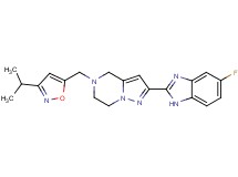 2-(5-fluoro-1H-benzimidazol-2-yl)-5-[(3-isopropylisoxazol-5-yl)methyl]-4,5,6,7-tetrahydropyrazolo[1,5-a]pyrazine