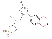 N-{[1-(2,3-dihydro-1,4-benzodioxin-6-yl)-3-methyl-1H-1,2,4-triazol-5-yl]methyl}-N-methyltetrahydrothiophen-3-amine 1,1-dioxide