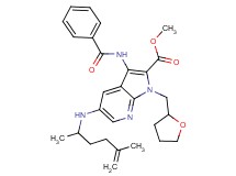 methyl 3-(benzoylamino)-5-[(1,4-dimethyl-4-penten-1-yl)amino]-1-(tetrahydro-2-furanylmethyl)-1H-pyrrolo[2,3-b]pyridine-2-carboxylate