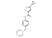 3-cyclopropyl-N-[4-(4-morpholinylmethyl)phenyl]-1H-pyrazole-5-carboxamide trifluoroacetate