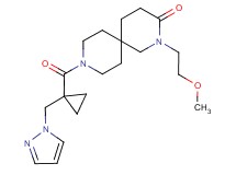 2-(2-methoxyethyl)-9-{[1-(1H-pyrazol-1-ylmethyl)cyclopropyl]carbonyl}-2,9-diazaspiro[5.5]undecan-3-one