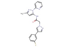 2-[4-(3-fluorophenyl)-1H-pyrazol-1-yl]-N-(3-methyl-1-pyridin-2-yl-1H-pyrazol-5-yl)acetamide