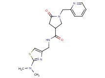 N-{[2-(dimethylamino)-1,3-thiazol-4-yl]methyl}-5-oxo-1-(2-pyridinylmethyl)-3-pyrrolidinecarboxamide