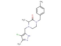 4-[(4-chloro-3-methyl-1H-pyrazol-5-yl)methyl]-3-methyl-1-(4-methylbenzyl)piperazin-2-one