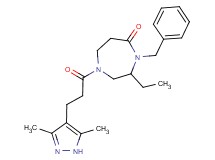 4-benzyl-1-[3-(3,5-dimethyl-1H-pyrazol-4-yl)propanoyl]-3-ethyl-1,4-diazepan-5-one