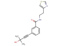 3-(3-hydroxy-3-methylbut-1-yn-1-yl)-N-[2-(1,3-thiazol-4-yl)ethyl]benzamide