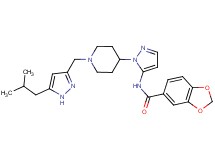 N-(1-{1-[(5-isobutyl-1H-pyrazol-3-yl)methyl]-4-piperidinyl}-1H-pyrazol-5-yl)-1,3-benzodioxole-5-carboxamide