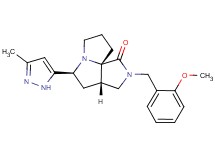 (3aS*,5S*,9aS*)-2-(2-methoxybenzyl)-5-(3-methyl-1H-pyrazol-5-yl)hexahydro-7H-pyrrolo[3,4-g]pyrrolizin-1(2H)-one