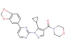 4-({1-[4-(1,3-benzodioxol-5-yl)-2-pyrimidinyl]-5-cyclopropyl-1H-pyrazol-4-yl}carbonyl)morpholine
