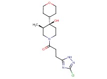 (3R*,4R*)-1-[3-(3-chloro-1H-1,2,4-triazol-5-yl)propanoyl]-3-methyl-4-(tetrahydro-2H-pyran-4-yl)-4-piperidinol