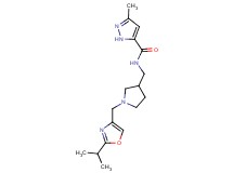 N-({1-[(2-isopropyl-1,3-oxazol-4-yl)methyl]pyrrolidin-3-yl}methyl)-3-methyl-1H-pyrazole-5-carboxamide
