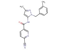 6-cyano-N-[3-methyl-1-(3-methylbenzyl)-1H-pyrazol-5-yl]nicotinamide