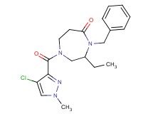 4-benzyl-1-[(4-chloro-1-methyl-1H-pyrazol-3-yl)carbonyl]-3-ethyl-1,4-diazepan-5-one