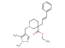 ethyl 1-[(1,5-dimethyl-1H-pyrazol-4-yl)methyl]-3-[(2E)-3-phenyl-2-propen-1-yl]-3-piperidinecarboxylate
