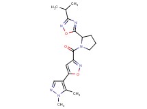 5-(1-{[5-(1,5-dimethyl-1H-pyrazol-4-yl)-3-isoxazolyl]carbonyl}-2-pyrrolidinyl)-3-isopropyl-1,2,4-oxadiazole