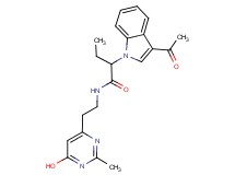 2-(3-acetyl-1H-indol-1-yl)-N-[2-(6-hydroxy-2-methylpyrimidin-4-yl)ethyl]butanamide