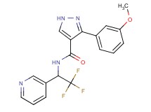 3-(3-methoxyphenyl)-N-[2,2,2-trifluoro-1-(3-pyridinyl)ethyl]-1H-pyrazole-4-carboxamide