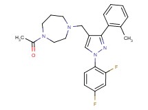 1-acetyl-4-{[1-(2,4-difluorophenyl)-3-(2-methylphenyl)-1H-pyrazol-4-yl]methyl}-1,4-diazepane