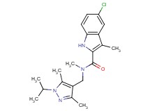 5-chloro-N-[(1-isopropyl-3,5-dimethyl-1H-pyrazol-4-yl)methyl]-N,3-dimethyl-1H-indole-2-carboxamide