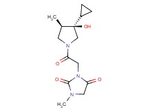 3-{2-[(3R*,4R*)-3-cyclopropyl-3-hydroxy-4-methyl-1-pyrrolidinyl]-2-oxoethyl}-1-methyl-2,4-imidazolidinedione