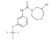 6-hydroxy-N-{3-[(trifluoromethyl)thio]phenyl}-1,4-oxazepane-4-carboxamide