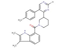 2,3-dimethyl-7-({3-[5-(4-methylphenyl)-4-pyrimidinyl]-1-piperidinyl}carbonyl)-1H-indole