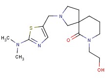 2-{[2-(dimethylamino)-1,3-thiazol-5-yl]methyl}-7-(2-hydroxyethyl)-2,7-diazaspiro[4.5]decan-6-one