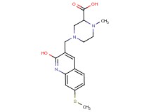 4-{[2-hydroxy-7-(methylthio)-3-quinolinyl]methyl}-1-methyl-2-piperazinecarboxylic acid