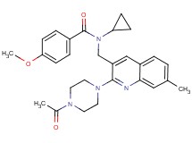 N-{[2-(4-acetyl-1-piperazinyl)-7-methyl-3-quinolinyl]methyl}-N-cyclopropyl-4-methoxybenzamide