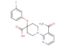 1-[3-(aminocarbonyl)pyridin-2-yl]-4-(3-fluorophenoxy)piperidine-4-carboxylic acid