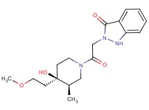 2-{2-[(3R*,4R*)-4-hydroxy-4-(2-methoxyethyl)-3-methylpiperidin-1-yl]-2-oxoethyl}-1,2-dihydro-3H-indazol-3-one