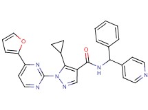 5-cyclopropyl-1-[4-(2-furyl)-2-pyrimidinyl]-N-[phenyl(4-pyridinyl)methyl]-1H-pyrazole-4-carboxamide