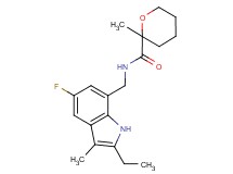 N-[(2-ethyl-5-fluoro-3-methyl-1H-indol-7-yl)methyl]-2-methyltetrahydro-2H-pyran-2-carboxamide