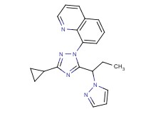 8-{3-cyclopropyl-5-[1-(1H-pyrazol-1-yl)propyl]-1H-1,2,4-triazol-1-yl}quinoline