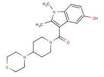 1,2-dimethyl-3-[(4-thiomorpholin-4-ylpiperidin-1-yl)carbonyl]-1H-indol-5-ol