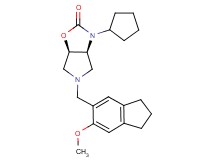 (3aS*,6aR*)-3-cyclopentyl-5-[(6-methoxy-2,3-dihydro-1H-inden-5-yl)methyl]hexahydro-2H-pyrrolo[3,4-d][1,3]oxazol-2-one