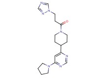 4-(1-pyrrolidinyl)-6-{1-[3-(1H-1,2,4-triazol-1-yl)propanoyl]-4-piperidinyl}pyrimidine