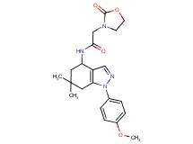 N-[1-(4-methoxyphenyl)-6,6-dimethyl-4,5,6,7-tetrahydro-1H-indazol-4-yl]-2-(2-oxo-1,3-oxazolidin-3-yl)acetamide