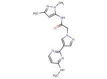 N-(1,3-dimethyl-1H-pyrazol-5-yl)-2-{4-[4-(methylamino)-2-pyrimidinyl]-1H-pyrazol-1-yl}acetamide trifluoroacetate