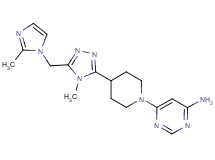 6-(4-{4-methyl-5-[(2-methyl-1H-imidazol-1-yl)methyl]-4H-1,2,4-triazol-3-yl}piperidin-1-yl)pyrimidin-4-amine