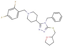 4-{4-benzyl-5-[(tetrahydro-2-furanylmethyl)thio]-4H-1,2,4-triazol-3-yl}-1-(2,4-difluorobenzyl)piperidine