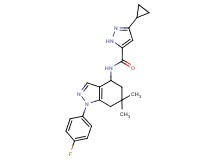 3-cyclopropyl-N-[1-(4-fluorophenyl)-6,6-dimethyl-4,5,6,7-tetrahydro-1H-indazol-4-yl]-1H-pyrazole-5-carboxamide