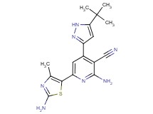 2-amino-6-(2-amino-4-methyl-1,3-thiazol-5-yl)-4-(5-tert-butyl-1H-pyrazol-3-yl)nicotinonitrile