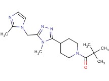 1-(2,2-dimethylpropanoyl)-4-{4-methyl-5-[(2-methyl-1H-imidazol-1-yl)methyl]-4H-1,2,4-triazol-3-yl}piperidine