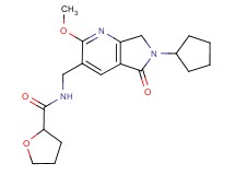 N-[(6-cyclopentyl-2-methoxy-5-oxo-6,7-dihydro-5H-pyrrolo[3,4-b]pyridin-3-yl)methyl]tetrahydrofuran-2-carboxamide