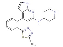 4-[2-(5-methyl-1,3,4-thiadiazol-2-yl)phenyl]-N-4-piperidinyl-1H-pyrrolo[2,3-b]pyridin-6-amine dihydrochloride