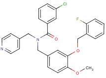 3-chloro-N-{3-[(2-fluorobenzyl)oxy]-4-methoxybenzyl}-N-(4-pyridinylmethyl)benzamide