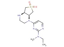 4-[(4aR*,7aS*)-6,6-dioxidohexahydrothieno[3,4-b]pyrazin-1(2H)-yl]-N-ethyl-N-methylpyrimidin-2-amine